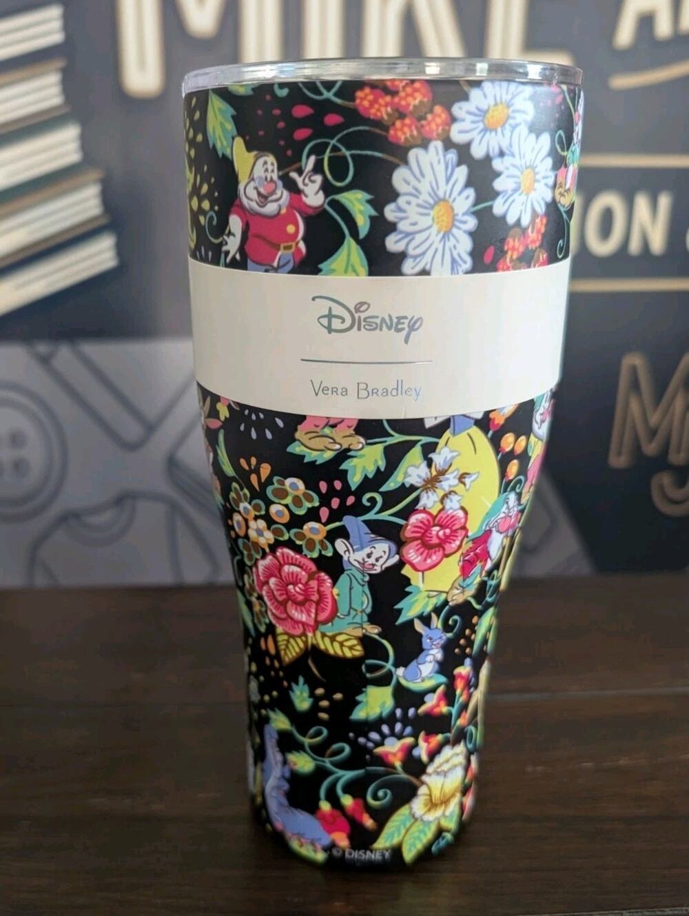 Disney Vera Bradley Classics On The Green 32 oz Tumbler Cup Lid NWT Disney 100